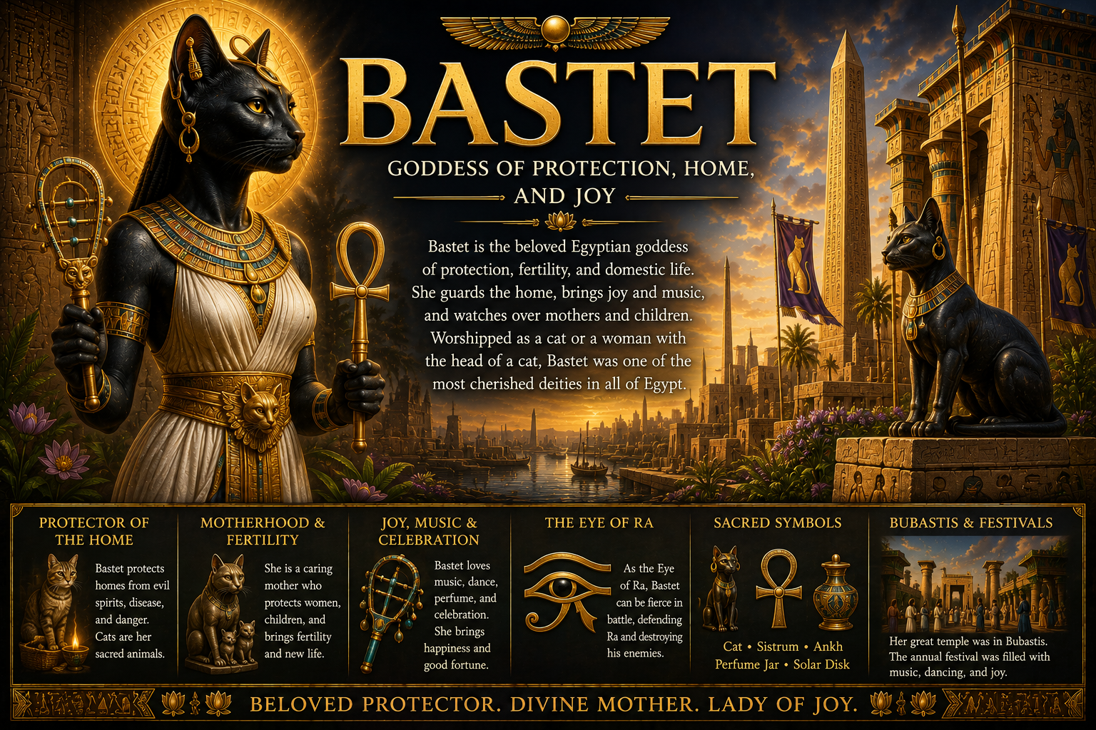 Bastet: The Egyptian Cat Goddess of Protection, Home, and Joy - Ancient Society Bastet: The Egyptian Cat Goddess of Protection, Home, and Joy