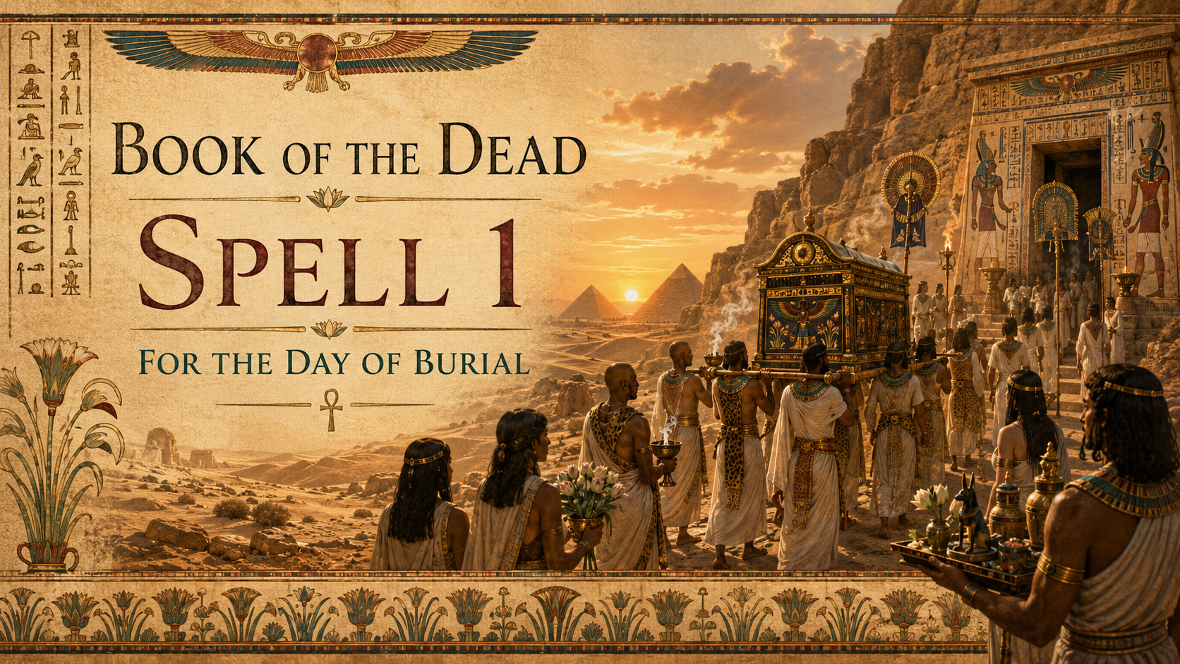 Ancient Egyptian funeral procession illustrating Spell 1 of the Book of the Dead