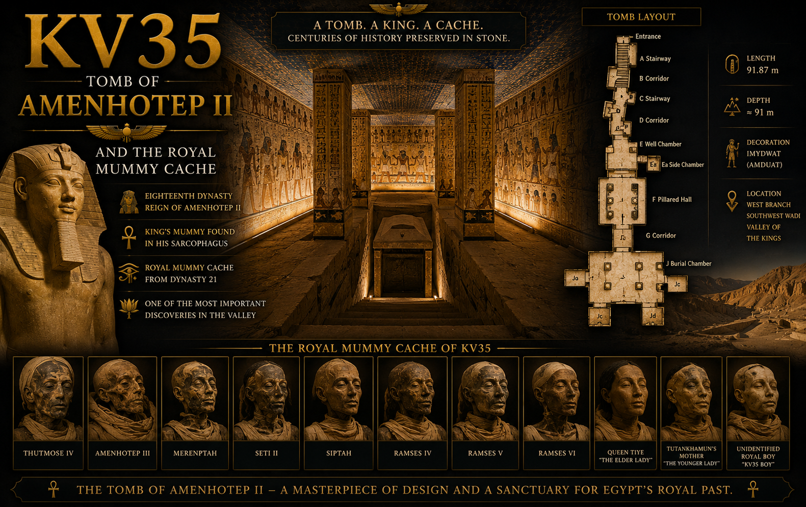 KV35: The Tomb of Amenhotep II and the Royal Mummy Cache