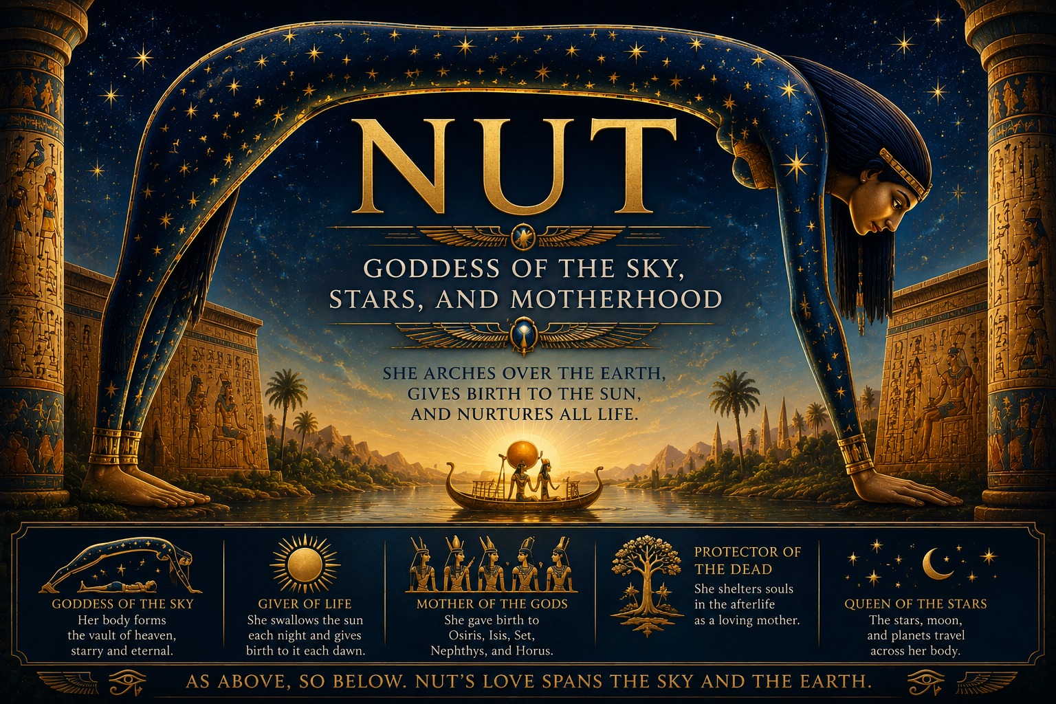 Nut: The Egyptian Goddess of the Sky, Stars, and Motherhood