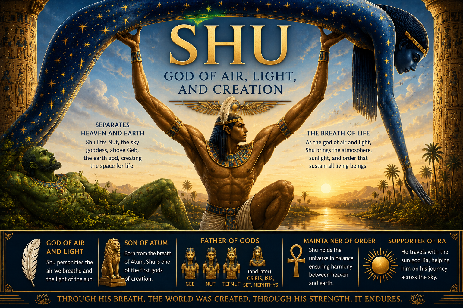 Shu: The Egyptian God of Air, Light, and Creation