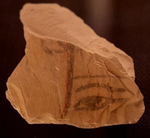 A limestone fragment discovered at a new excavation site at the Valley of the Kings. 